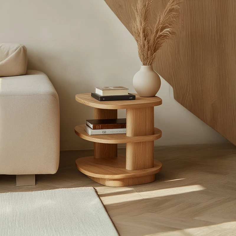 Spry Interior Mid Century Modern Small Wood Side Table, Handcrafted End Table & Nightstand for Living Room, Reading Nook SINLSABT147
