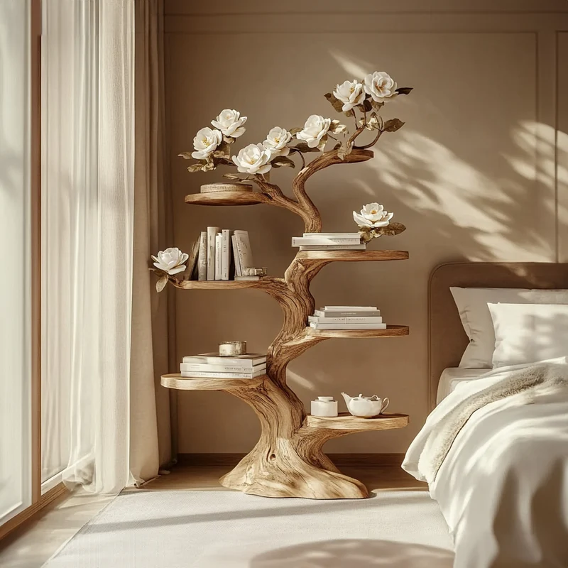 Rustic Wooden Bedside Table Bedroom Living Room Entryway SINLKIBT158