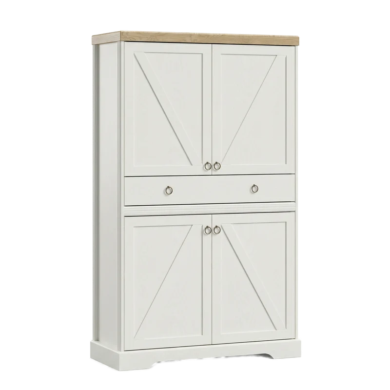 Bellmont Sideboard mit 4 Türen und 1 Schublade – Opalweiß / Cremona Eiche