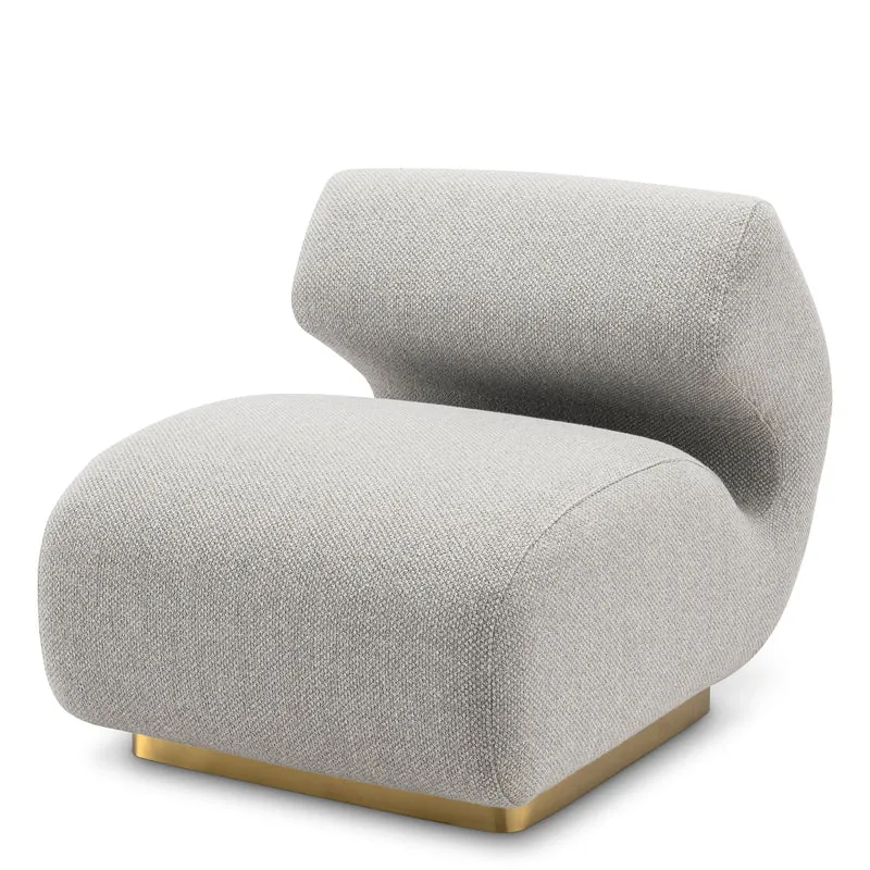 Eichholtz Sessel Sansome – Rêve Grey | Gestell in gebürstetem Messing