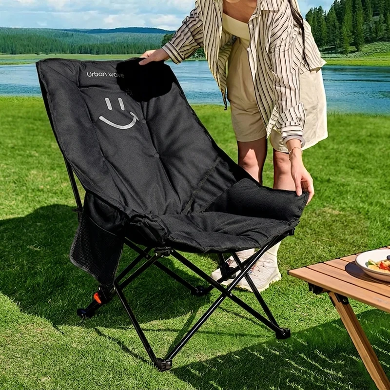 Modern Minimalist Oxford Fabric Rectangular Folding Reclining Chair Portable Lounge Chair For Outdoor Patio