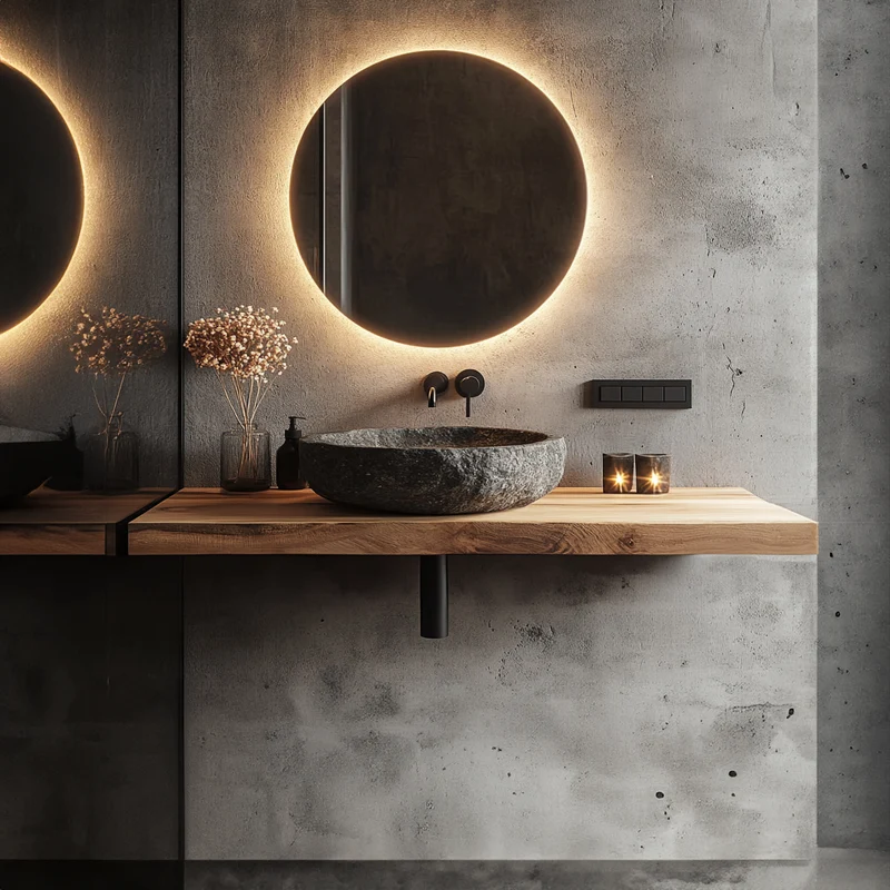 Rustic Floating Bathroom Vanity Modern Washroom Space SINLKIBRV190