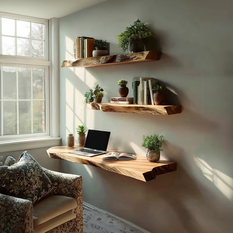 Rustic Floating Desk Study Room SINLKIFL153