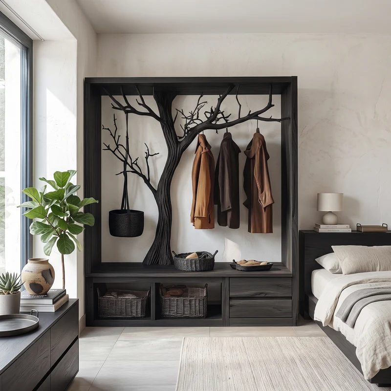 Rustic Wooden Tree Branch Entryway Cabinet Dressing Room SINLSATCR028