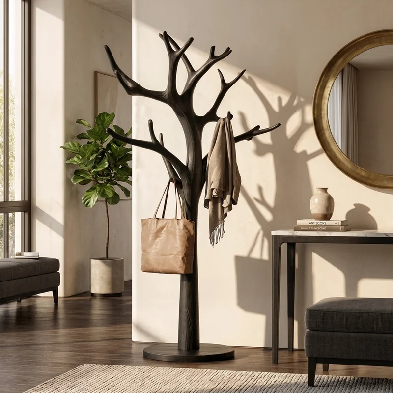 Rustic Tree Coat Stand Entryway Living Room Mudroom SINLKITCR033