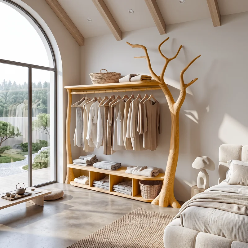 Rustic Tree Clothing Stand Bedroom Mudroom Entryway SINLSATCR040