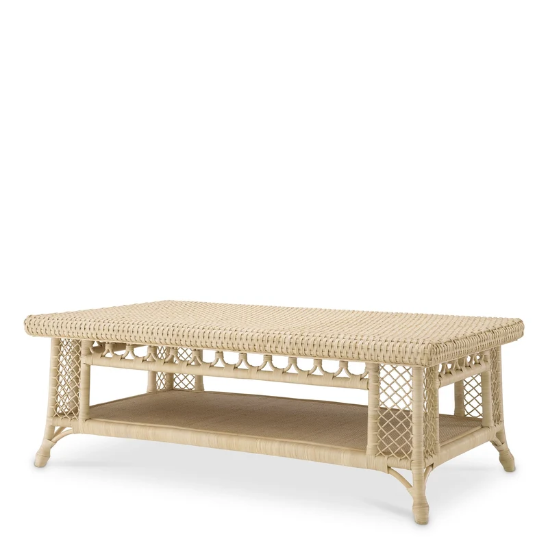 Eichholtz Couchtisch Saba Rechteckig – Natur-Rattan
