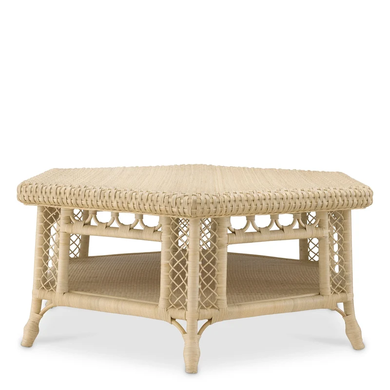 Eichholtz Couchtisch Saba Hexagon – Natur-Rattan