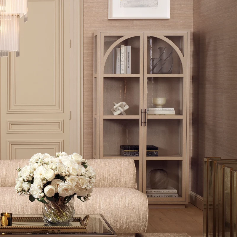 Eichholtz Kabinett San Bernardino - Washed Oak Veneer | Klarglas | Bronze Finish
