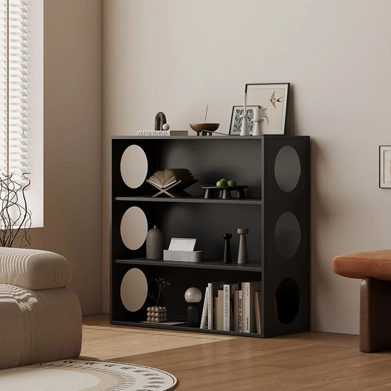 Modern Minimalist Iron Hollow Rectangular Floor-Standing Display Rack 3-Tier For Living Room & Bedroom