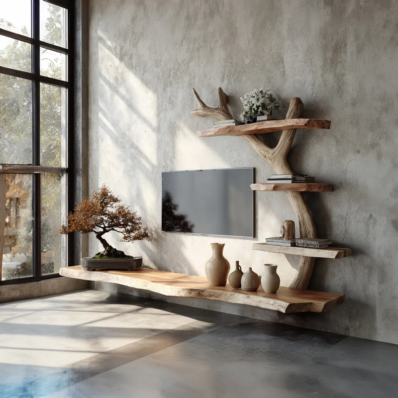 Rustic Branch TV Stand Living Room SINLKITB338
