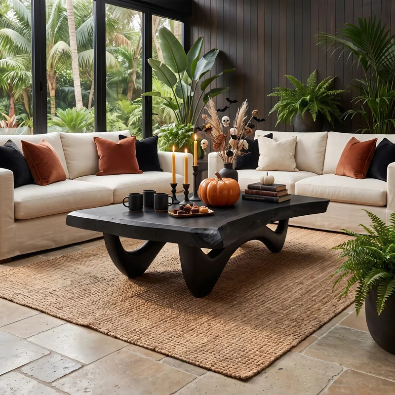 Modern Wooden Live Edge Coffee Table Furniture Decor Haunted Vibes SILDTTNHCF009
