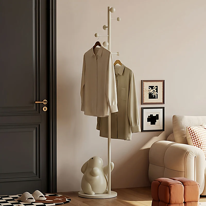 Contemporary Nordic Iron Resin Cartoon Rabbit & Bear Freestanding Kids Hall Tree 8-Hook For Bedroom & Entryway