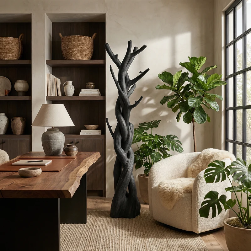 Rustic Tree Coat Rack Bedroom Closet SINLSATCR012