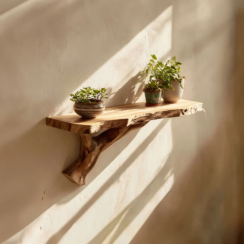 Spry Interior Rustic Floating Shelf, Solid Wood Wall Mounted Floating Shelves, Handcrafted Display Rack for Living Room & Entryway, SINLKIFL121