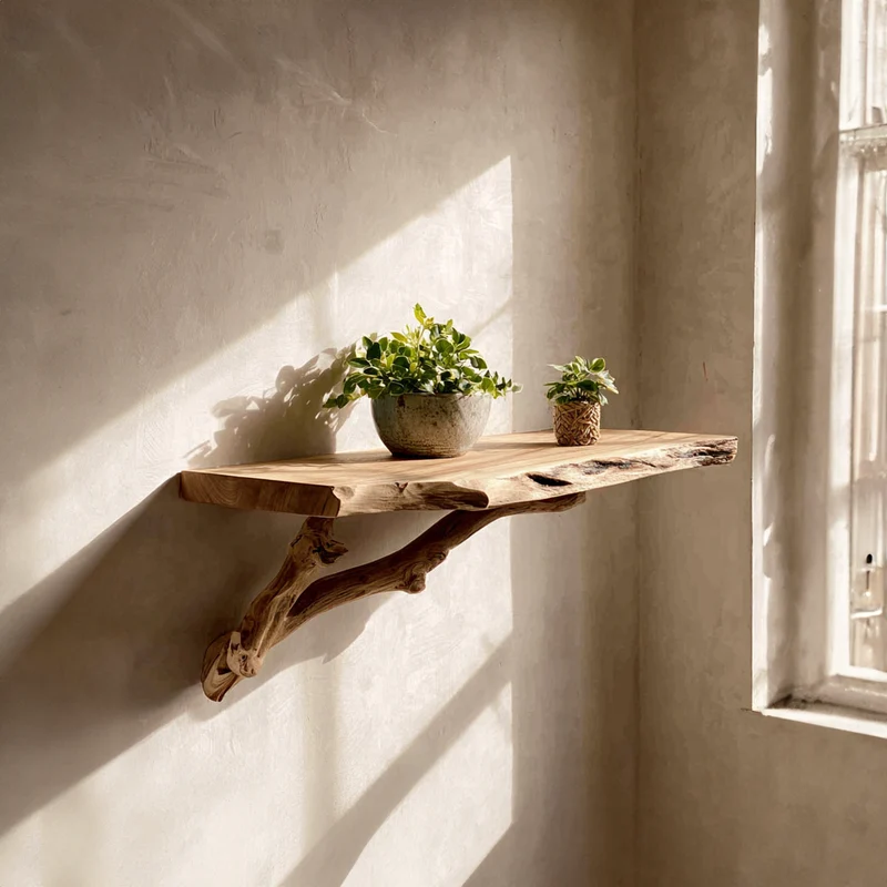 Spry Interior Rustic Floating Shelf, Solid Wood Wall Mounted Storage Shelf, Handcrafted Organizer for Bathroom, Kitchen & Entryway, SINLKIFL125
