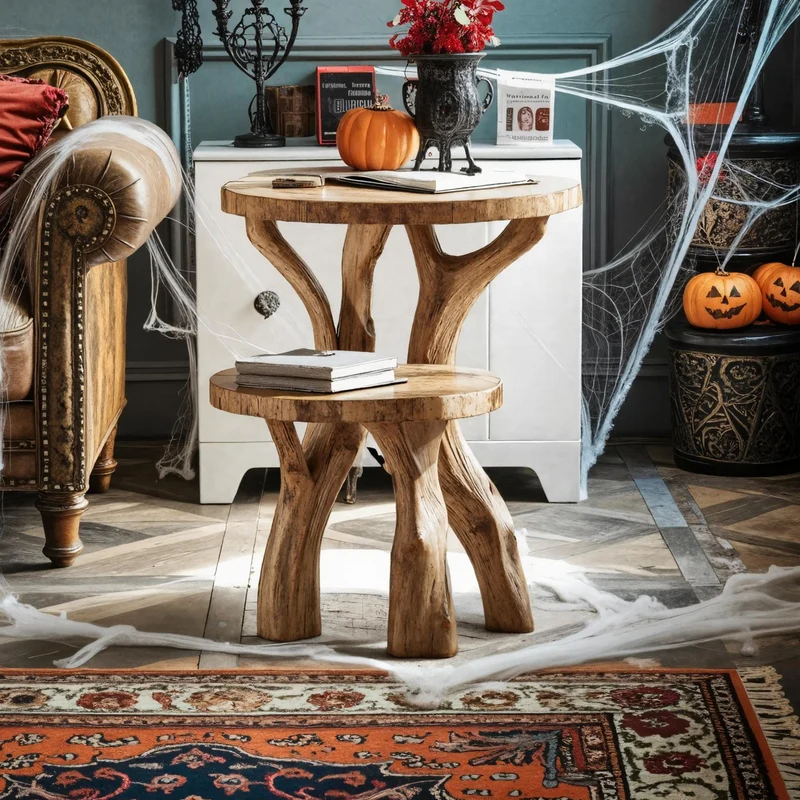 Spry Interior Farmhouse Live Edge Wooden End Table, Rustic Side Table, Small Nightstand for Living Room & Bedroom Decor, SILDTTNHEN001