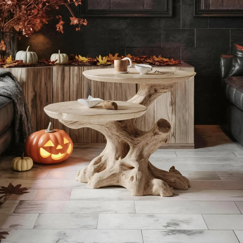 Spry Interior Modern Solid Wood End Table, Rustic Side Table for Living Room & Bedroom, Small Nightstand Accent Furniture, SILDTTNHEN002