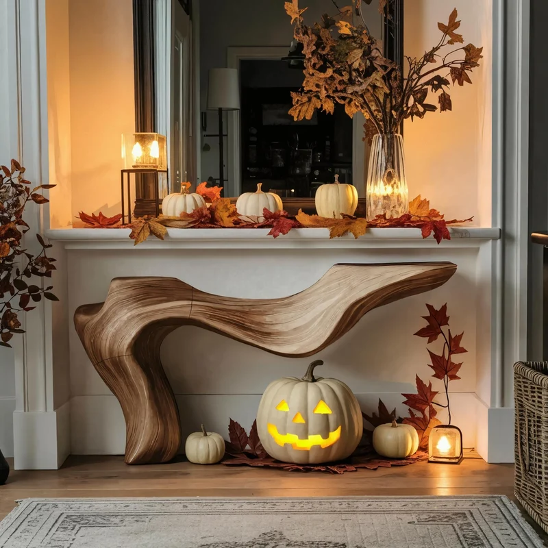 Modern Live Edge Console Table For Furniture Decor Halloween Decoration SILDTTNHCS005