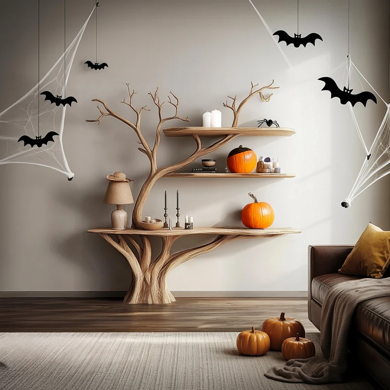 Spry Interior Rustic Tree Console Table, Real Wood Branch Entryway Table, Spooky Gothic Sofa Accent Table for Living Room, SINLSAHW020
