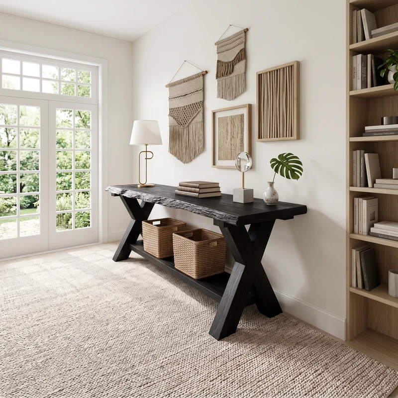 Rustic Console Table Farmhouse Sofa SINLSACS156