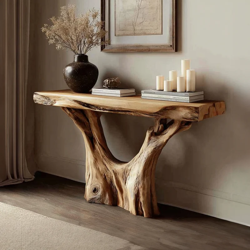 Spry Interior Rustic Solid Wood Console Table, Hallway & Entryway Accent Sofa Table, Model SINLKICS246