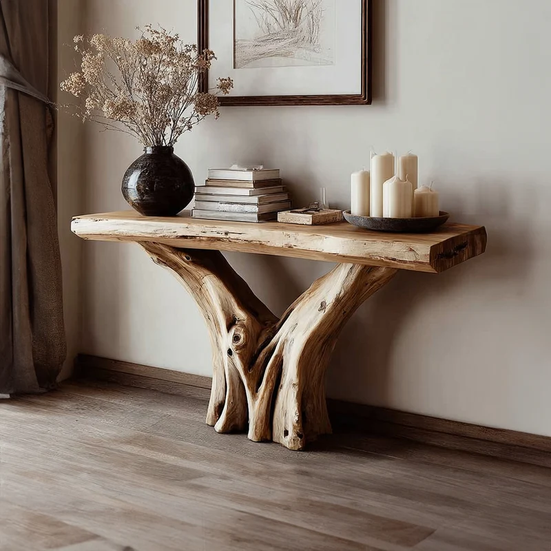 Spry Interior Rustic Solid Wood Console Table, Living Room & Entryway Decor Accent Sofa Table, Model SINLKICS249