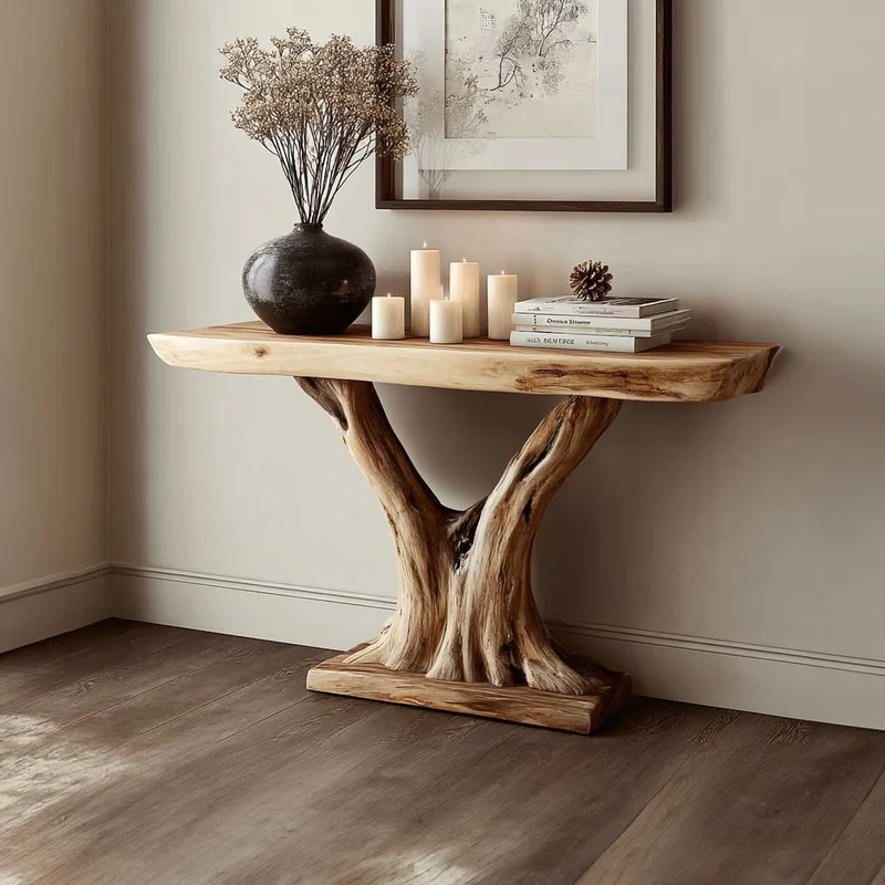 Spry Interior Rustic Solid Wood Console Table, Entryway & Living Room Accent Sofa Table, Model SINLKICS247