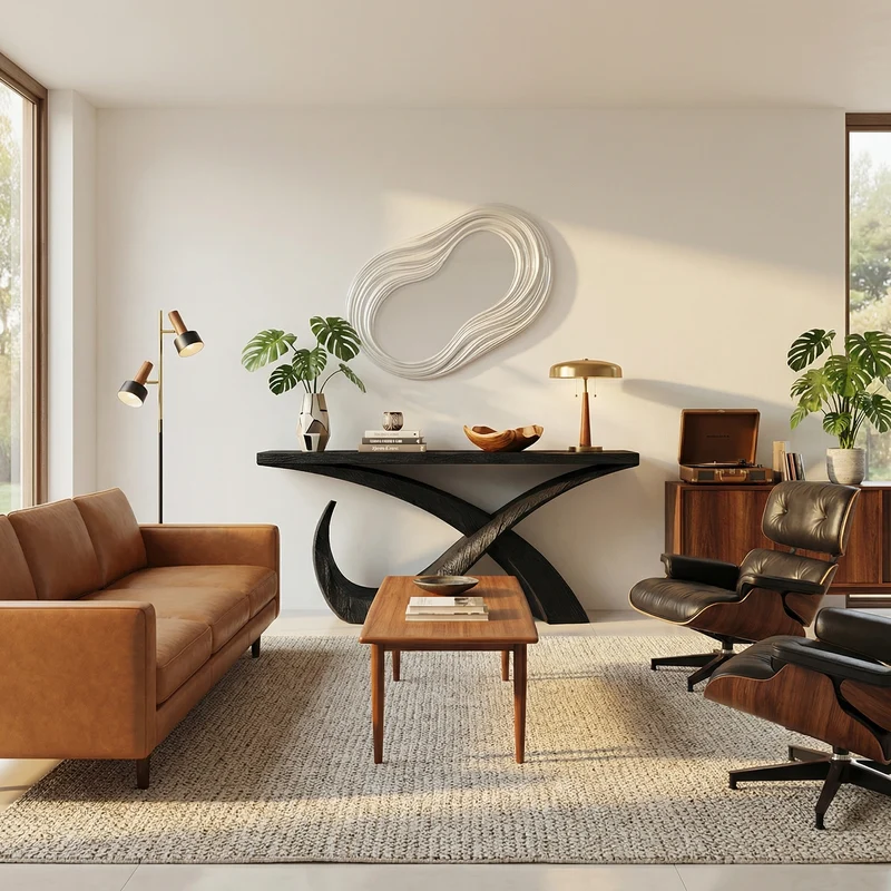 Spry Interior Mid Century Solid Wood Console Table, Living Room & Entryway Wooden Accent Sofa Table, Model SINLSACS264