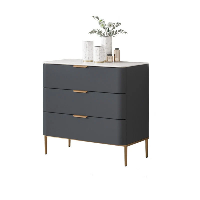 Solid Wood Glam Storage Chest Dresser Vertical Storage Chest with Metal Feet
