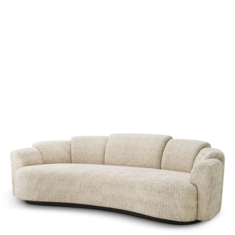 Eichholtz Sofa Marbella – Creststone Beige | schwarzer Holzsockel