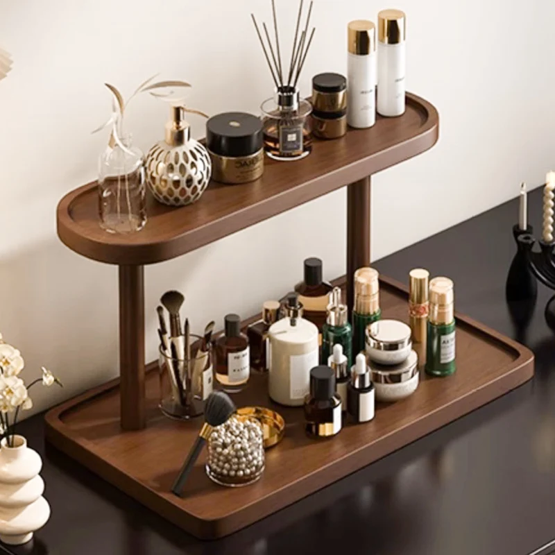 Contemporary Scandinavian Rectangular Oval Pine Desktop Storage Shelf 2/3 Tier For Bedroom