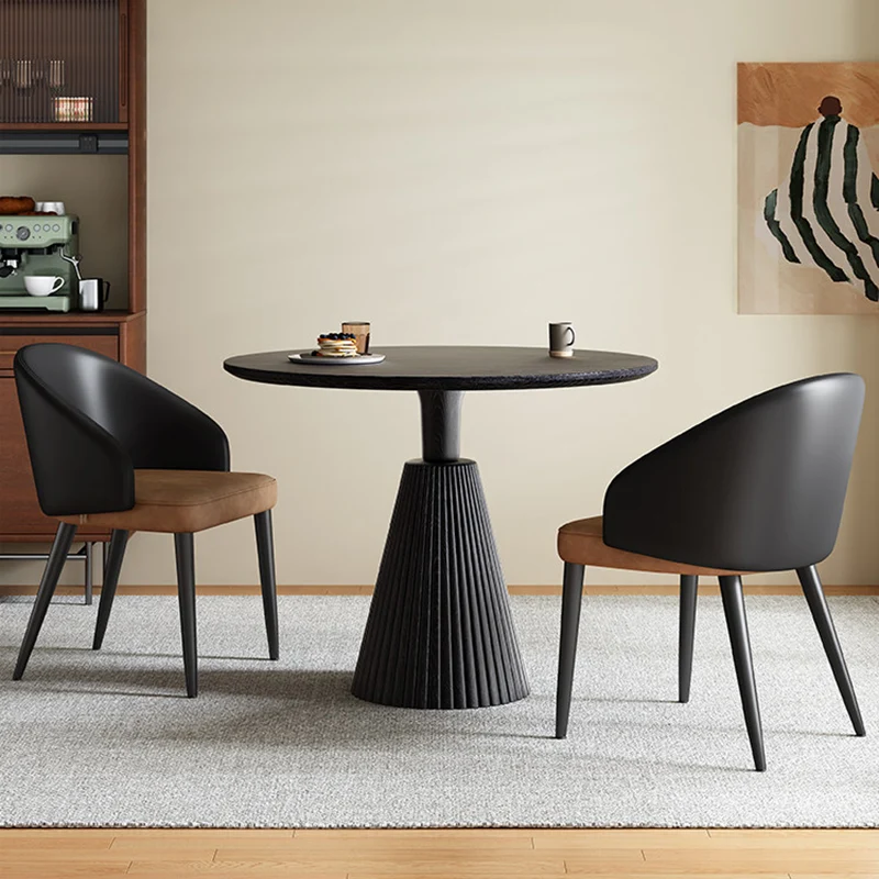 Contemporary Retro Solid Wood Rubberwood & Plywood Round Coffee Table For Living Room, Dining Room & Balcony