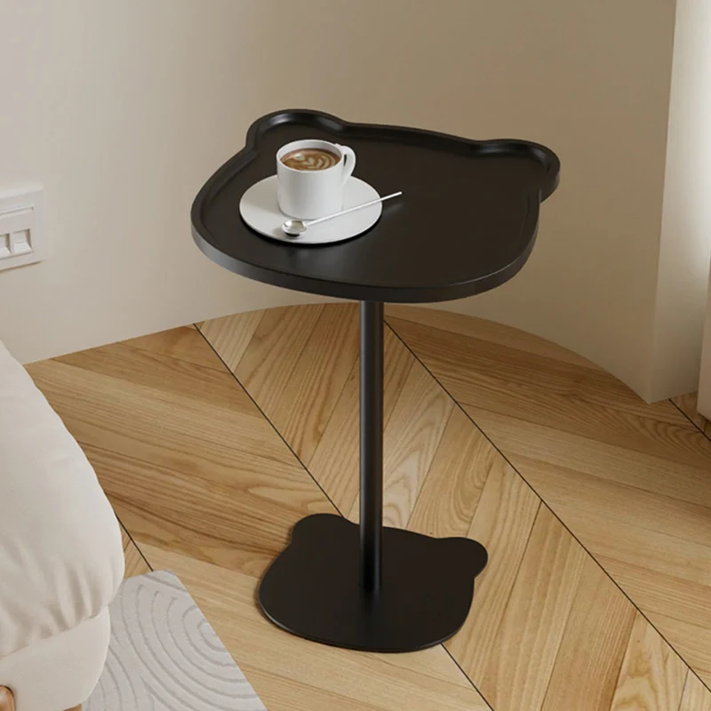Contemporary Creative Steel MDF Bear-Shaped Side Table With Storage Shelf For Living Room & Bedroom