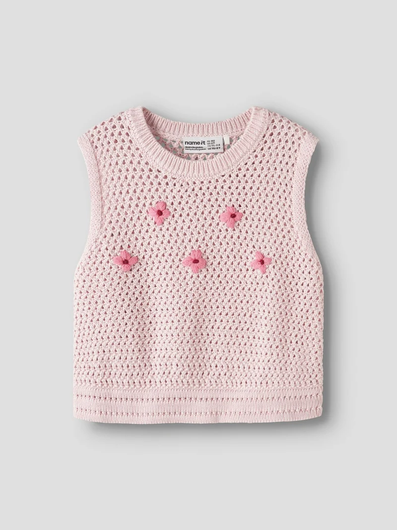 Name it- NMFKATTIE KNIT VEST- Lotus/ FLOWERING