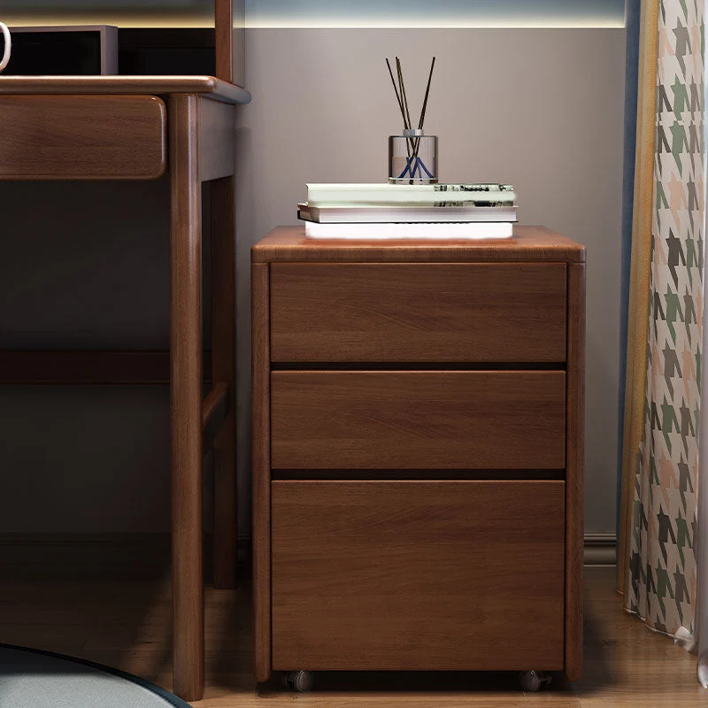 Contemporary Rubber Wood Storage Chest Home Chest with 3 Drawers