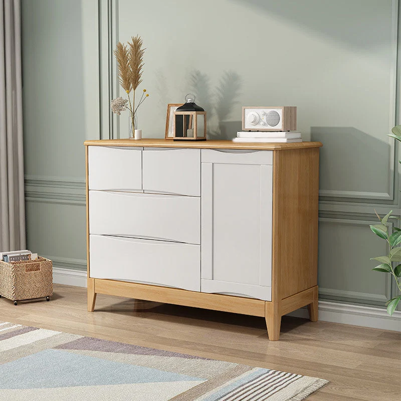 Contemporary Solid Wood Dressers 4 Drawers Storage Chest Dresser