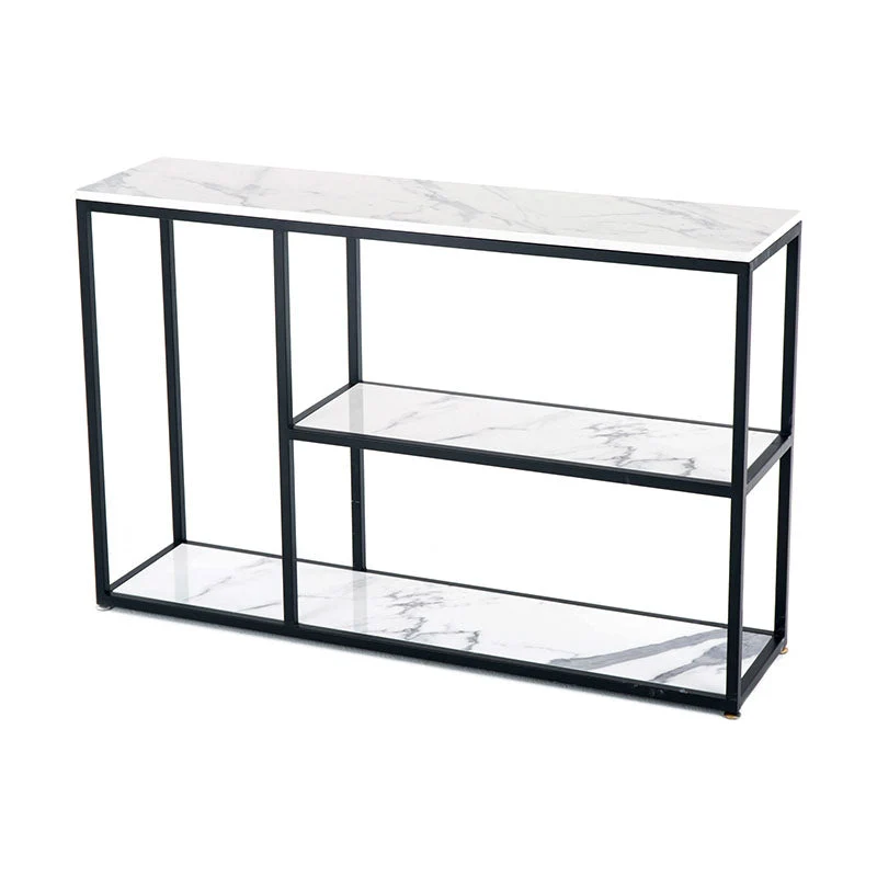 12" W Modern Marble Console Table Resistant Floor Shelf Accent Table for Hall