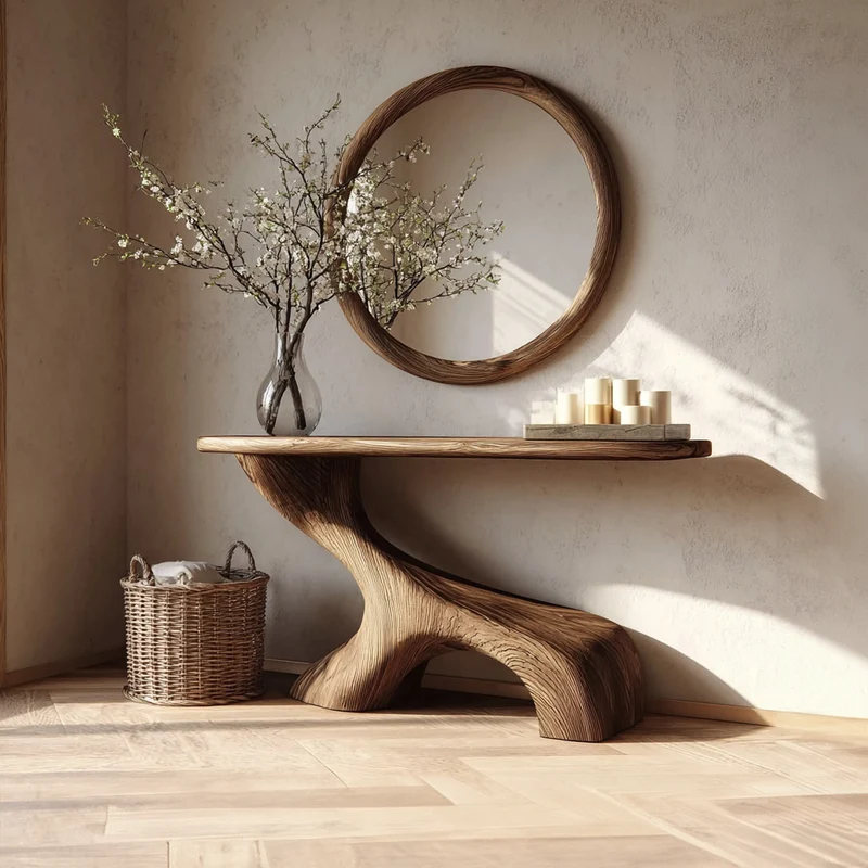 Spry Interior Mid Century Solid Wood Entryway Console Table, Living Room & Hallway Accent Sofa Table, Model SINLKICS276