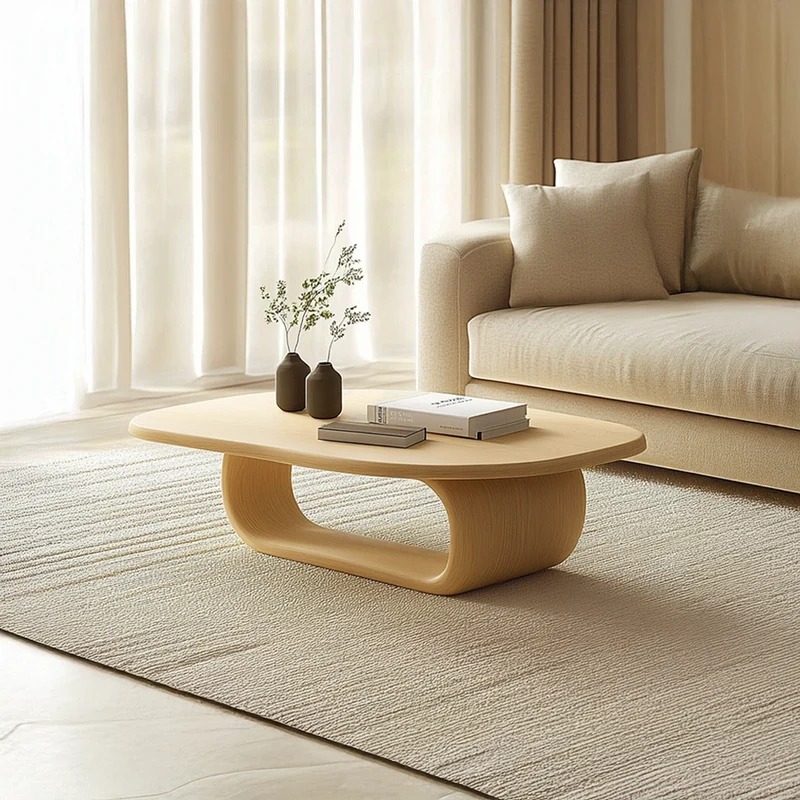 Spry Interior Mid Century Modern Solid Wood Coffee Table, Small Space Apartment Accent Center Table, Model SINLSACF151