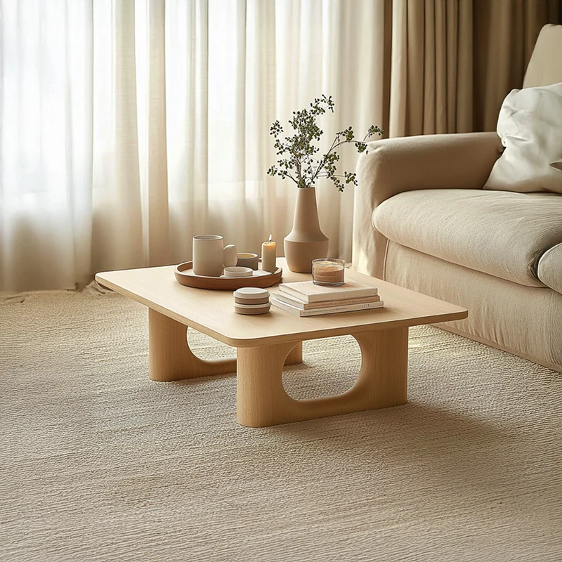 Spry Interior Mid Century Modern Solid Wood Coffee Table, Living Room Sofa Lounge Accent Table, Model SINLSACF150