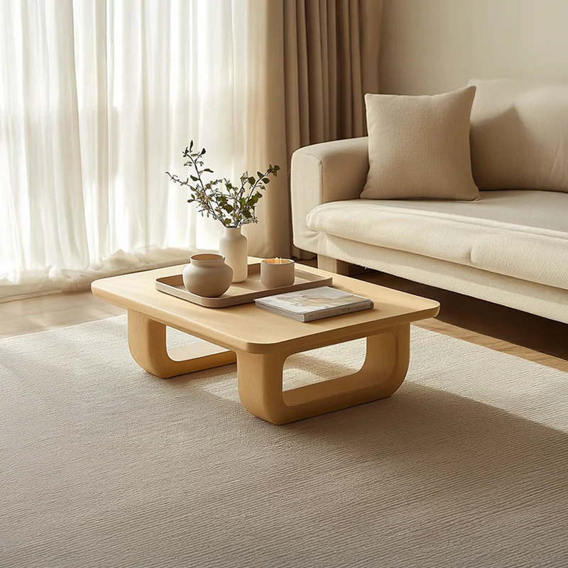 Spry Interior Mid Century Square Solid Wood Coffee Table, Modern Living Room Accent Center Table, Model SINLSACF149