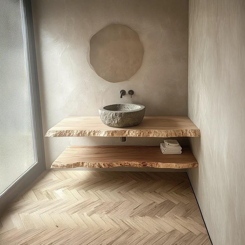 Rustic Floating Shelf Vanity Washroom SINLSABRV179