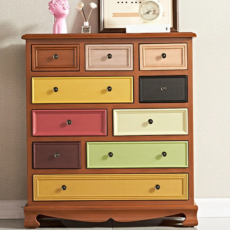 Nautical Bedroom Storage Chest 14.5" Wooden Chest with 10 Drawers