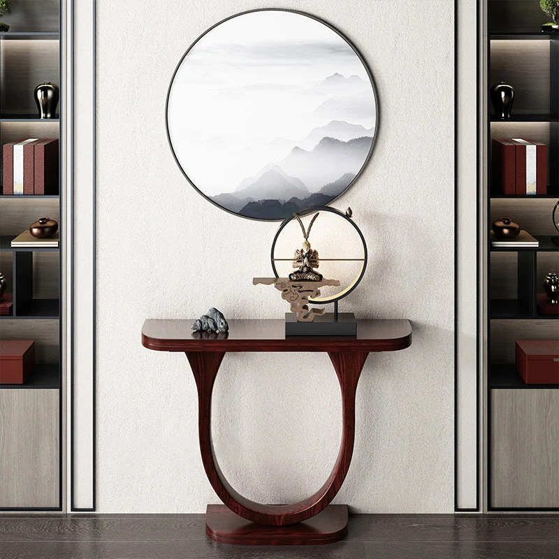 9"W Mid-Century Modern Console Table Solid Wood Console Sofa Table