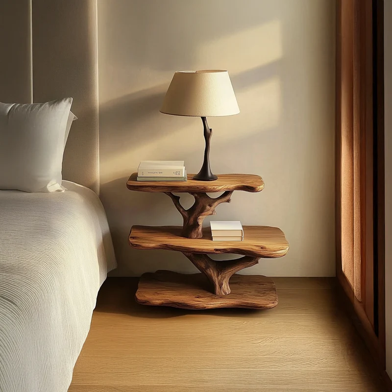 Rustic Tree Nightstand Bedroom And Guest Room SINLSABT084