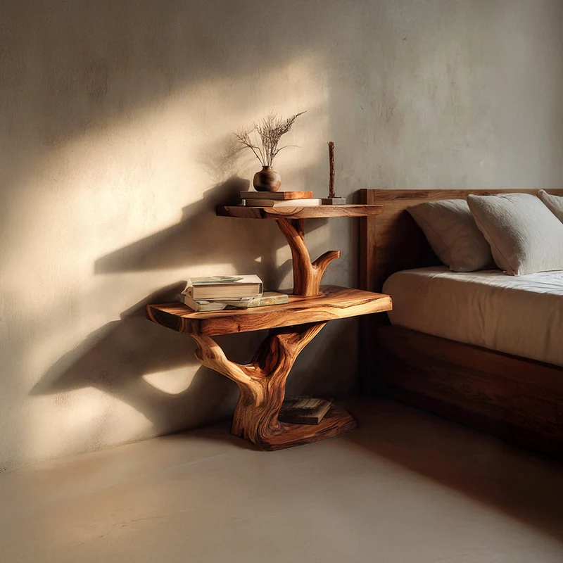 Rustic Tree Nightstand Bedroom Guest Room SINLSABT076