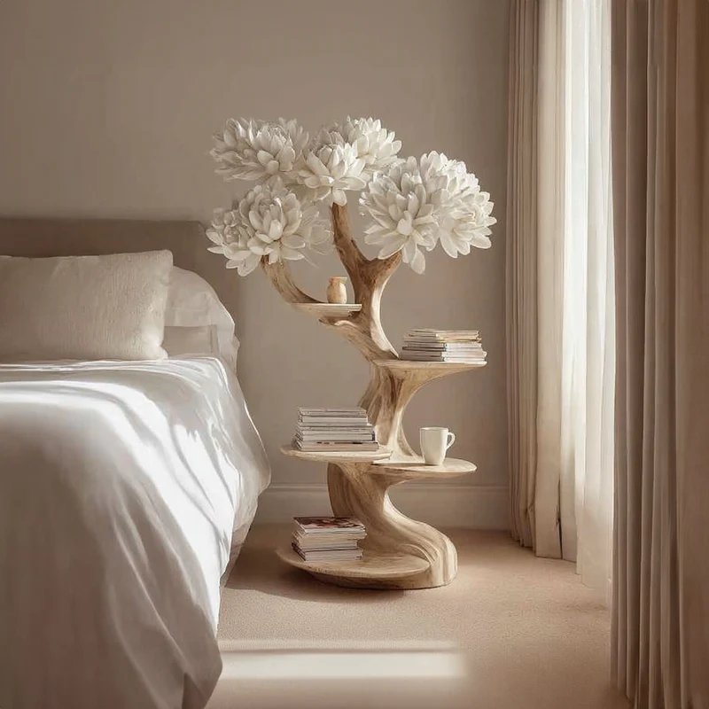 Rustic Tree Nightstand Bedroom Guest Room SINLKIBT065