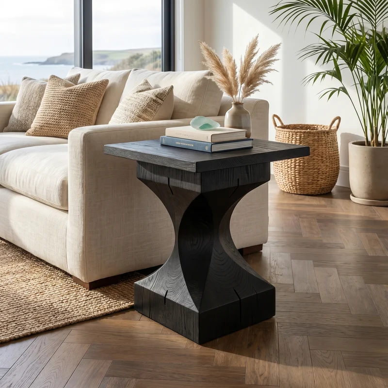 Spry Interior Mid-Century Modern Wood End Table, Round Accent Side Table with Legs for Living Room Sofa & Bedroom Bedside Nightstand, SINLSABT030