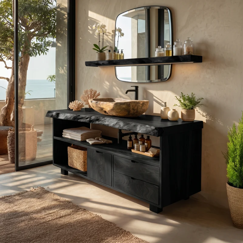 Modern Mid Century Vanity For Bathroom Makeover SILDTTRBRV030